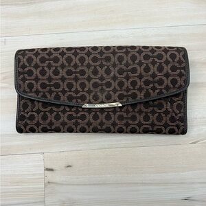 Coach Madison Slim Envelope Wallet Logo Needlepoint